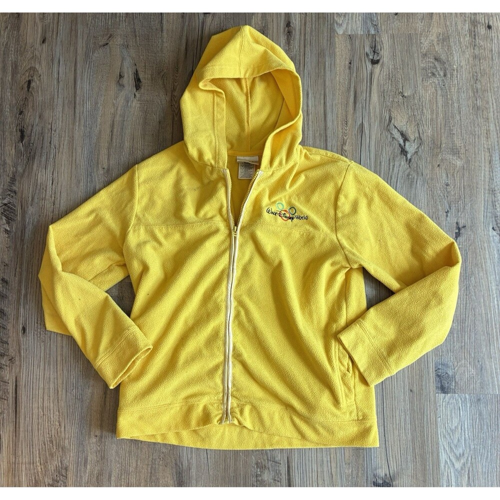 Walt Disney World Mickey Mouse Yellow Fleece Zip-Up Hoodie Jacket Womens L
